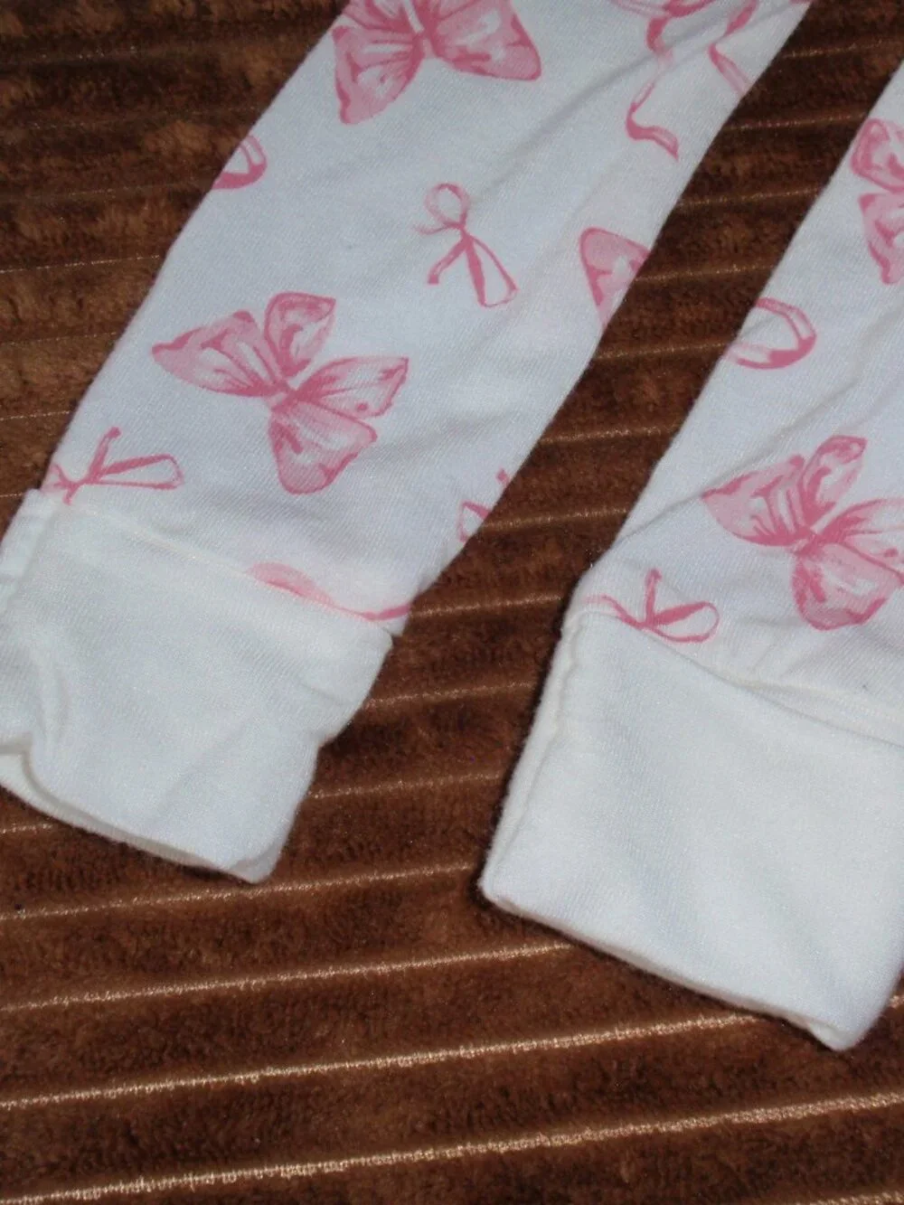 Tres Beau et Belle Baby Girl Footie One-Piece Pajamas Pink Bows Sz 0-3m Newborn
